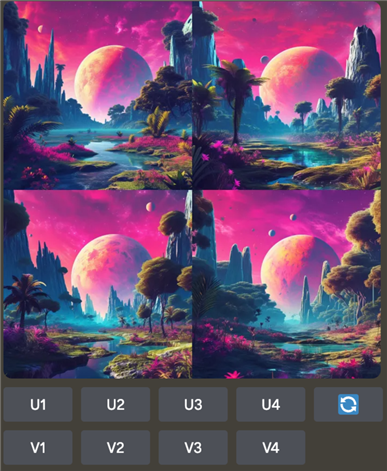 Using the variations feature in the Midjourney AI image generator