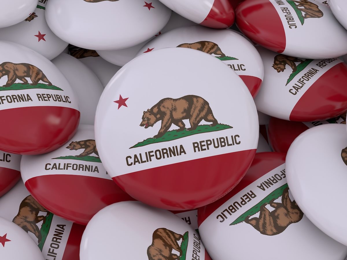 California flag on a button. It's a whole pile of buttons