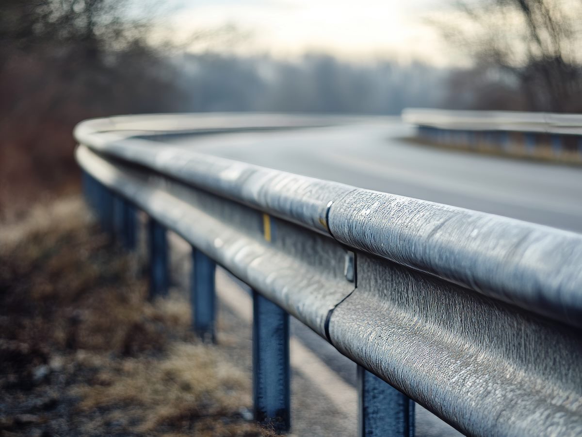 metal guardrails on a highway