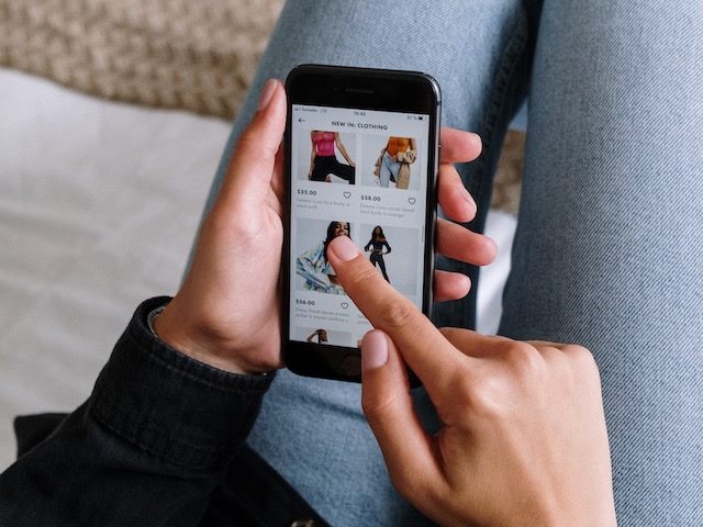 shopping on a phone