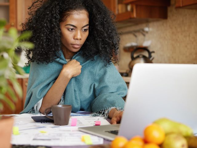 woman working from home