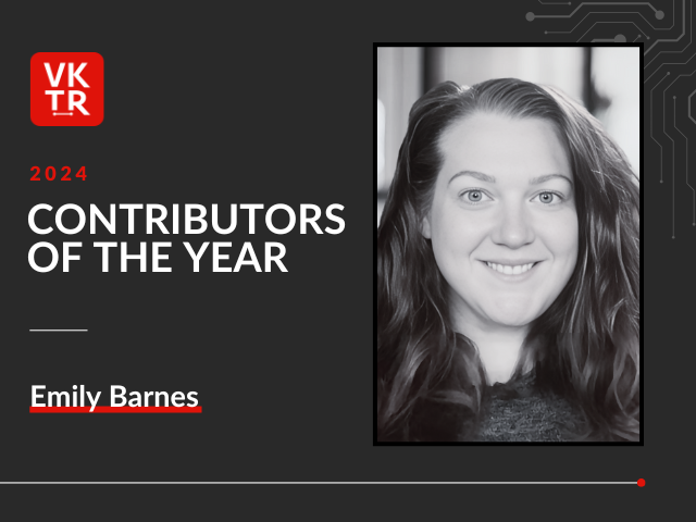 Emily Barnes — one of the 2024 VKTR Contributors of the Year.