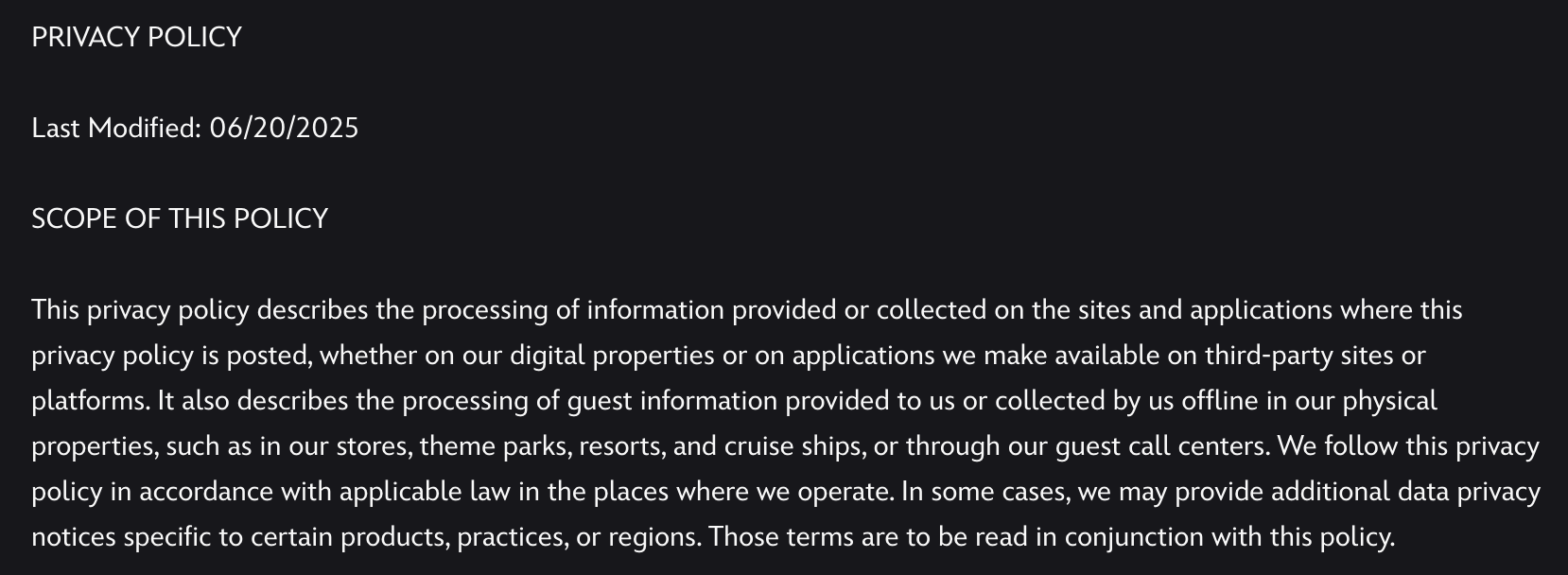Disney+ privacy and legal policy