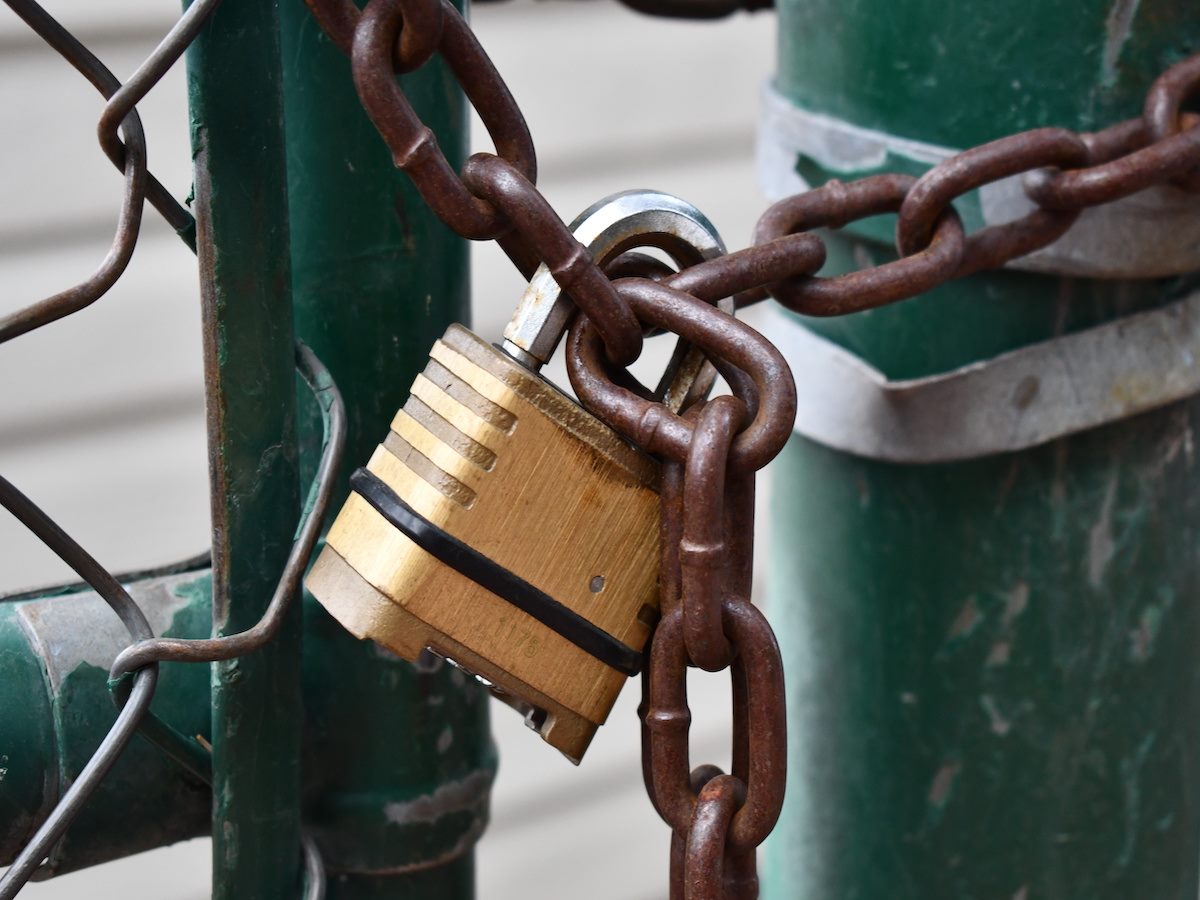 A lock on a gate