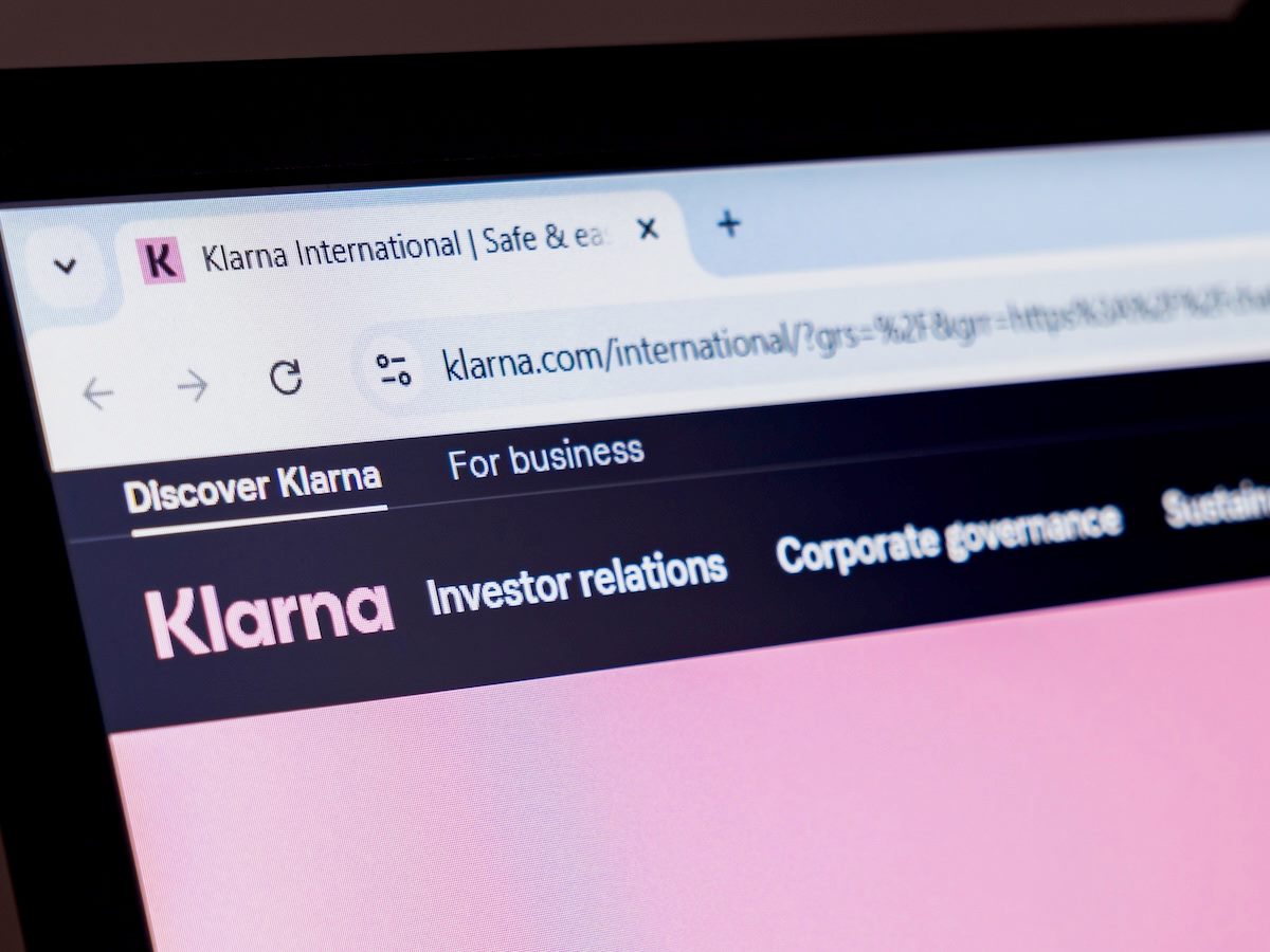 close up of the url of the Klarna website