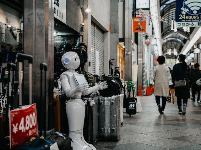 robot pepper in a shopping mall