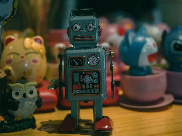 robot toy among other toys