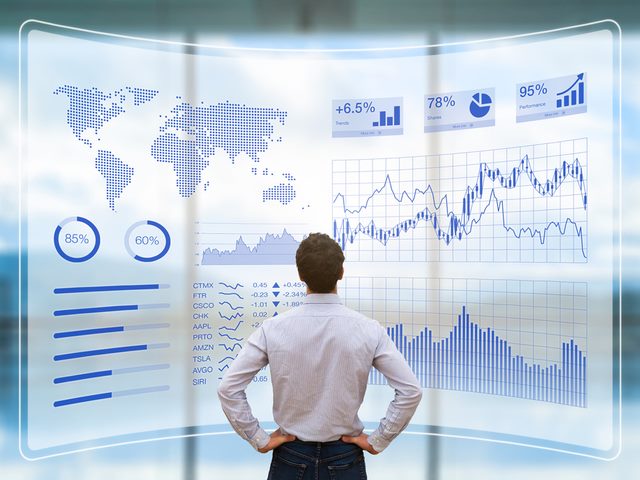 Man looking at HUD display with data from a free open data source