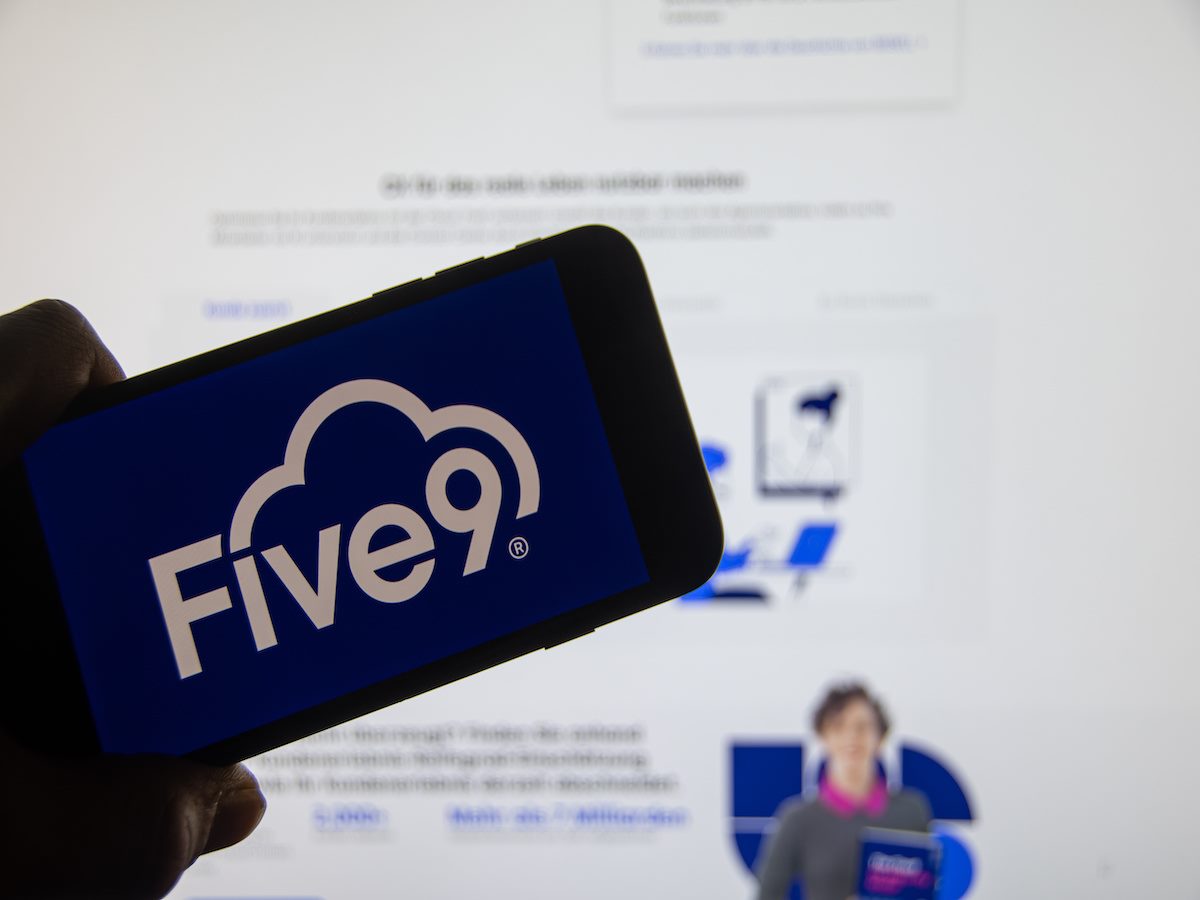 Five9 logo on smartphone