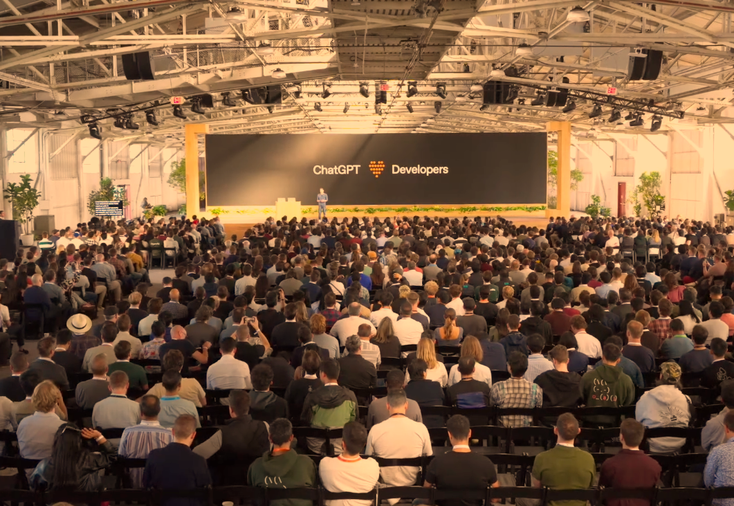 Sam Altman speaking at the 2025 DevDay keynote