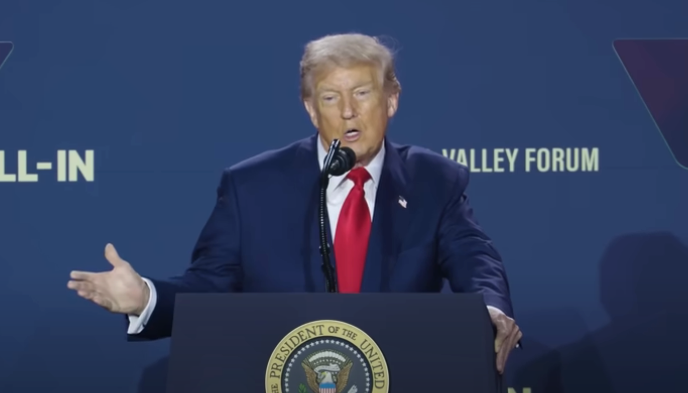 President Trump speaking at the White House AI Summit on July 23, 2025