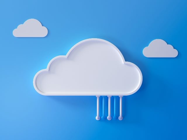 Cloud with blue background