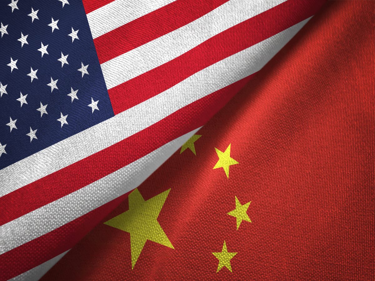 United States and China two flags