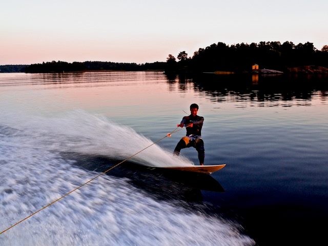 water skiing in Sweden