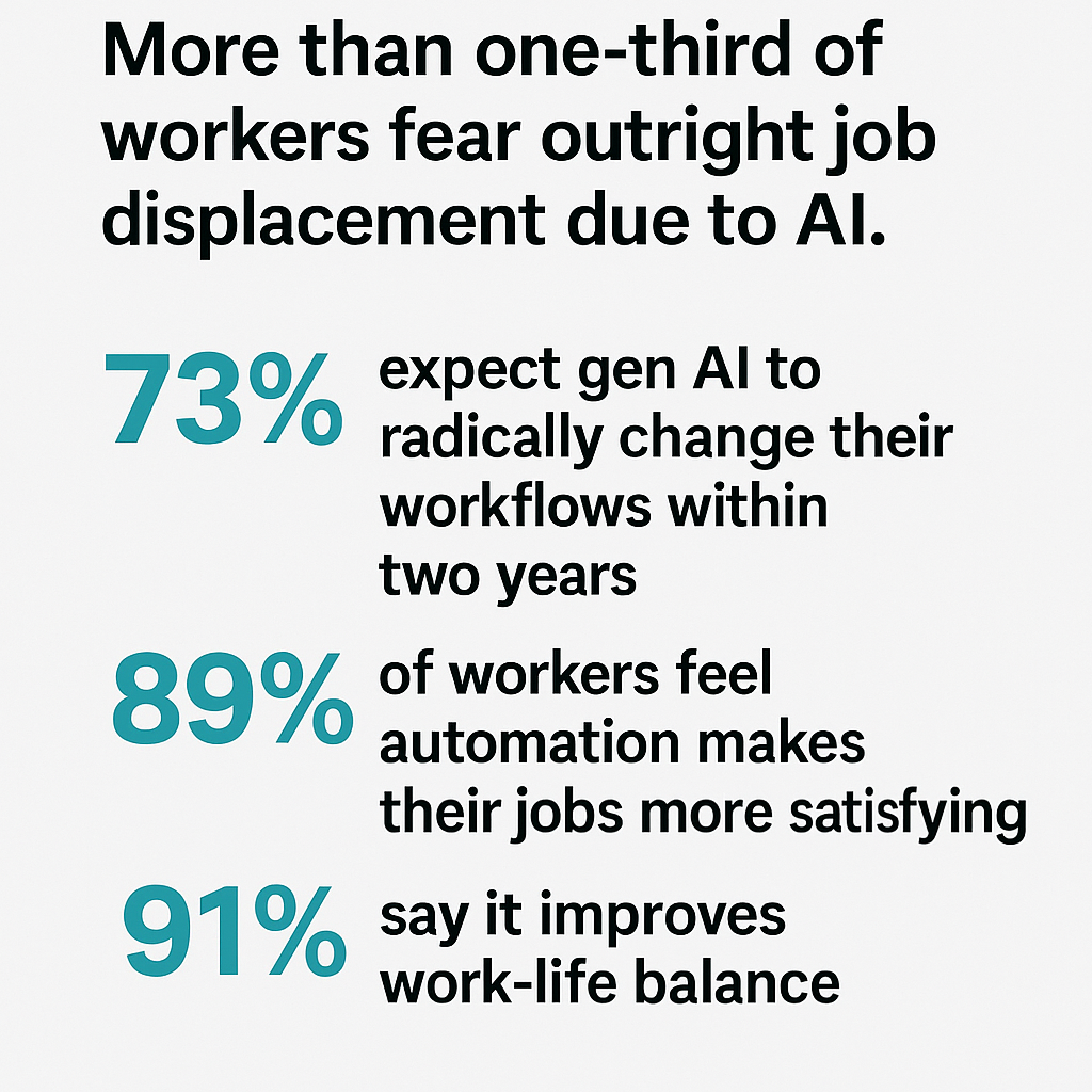 Statistics on worker sentiment toward AI in workplace