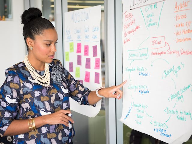professional woman explaining strategy