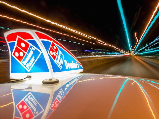 time laps domino's pizza delivery image