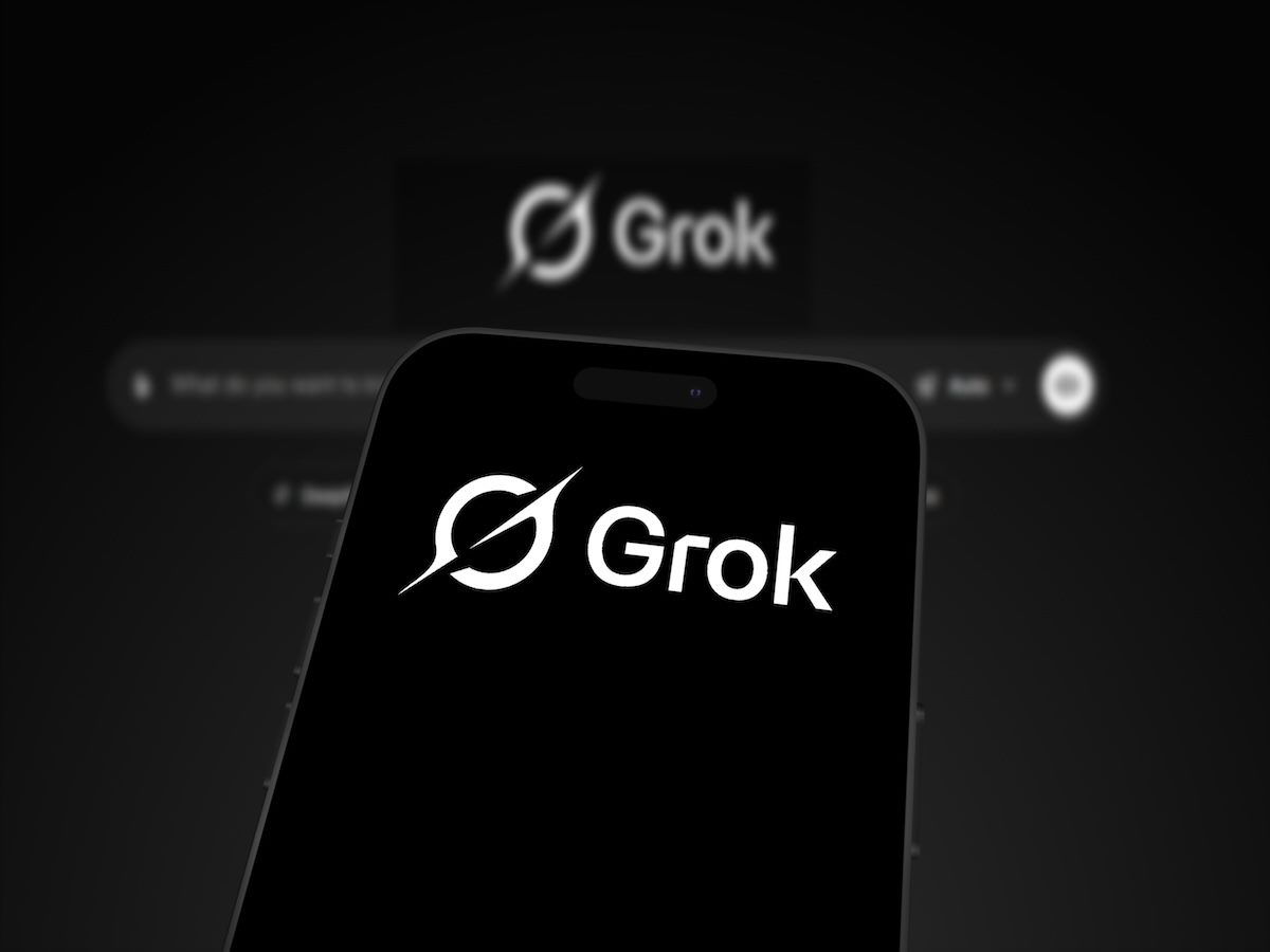 Grok logo on smartphone