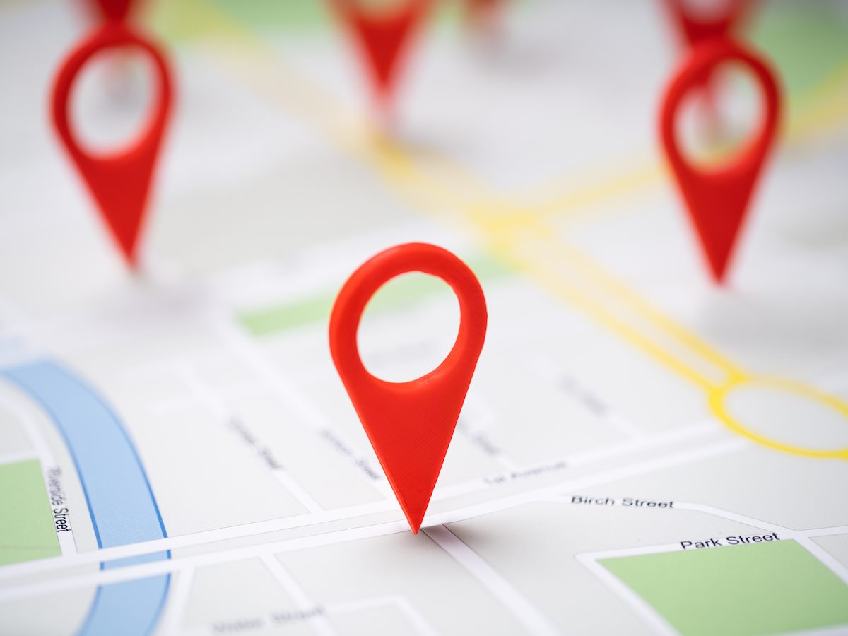 Road Map With Navigation Icons