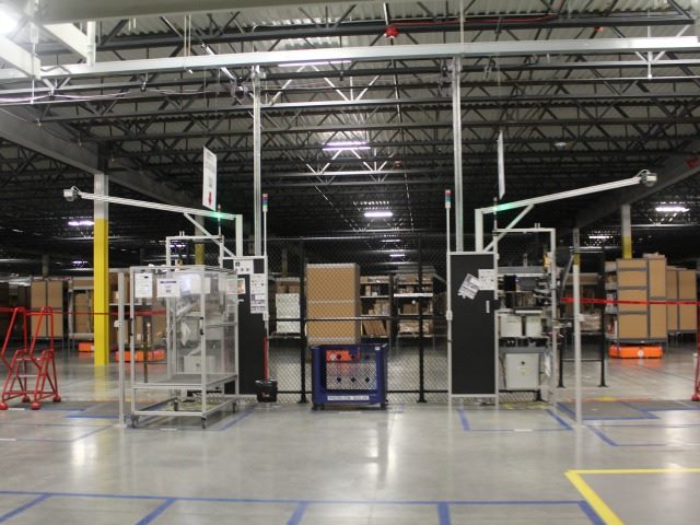 kiva robots at work in an Amazon warehouse