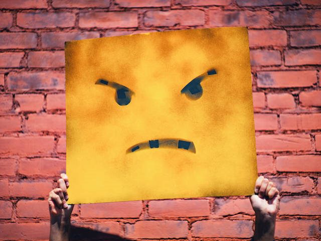 angry face sign