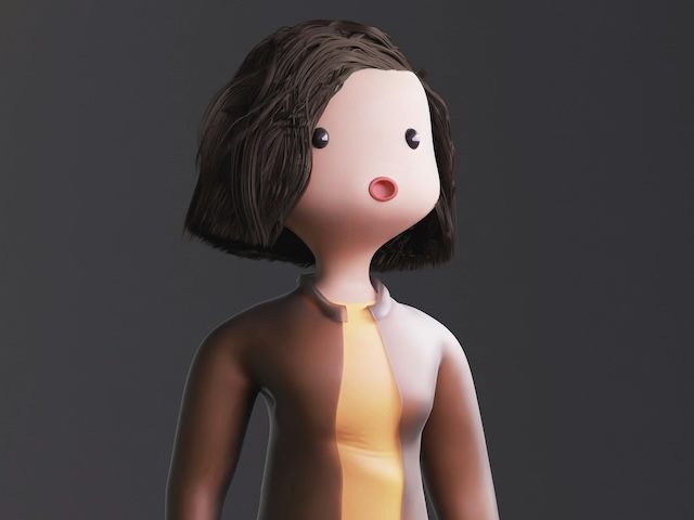 clay model of a woman, 3-d model