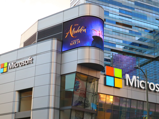 Microsoft Theater in front of the Staples Center, downtown of Los Angeles