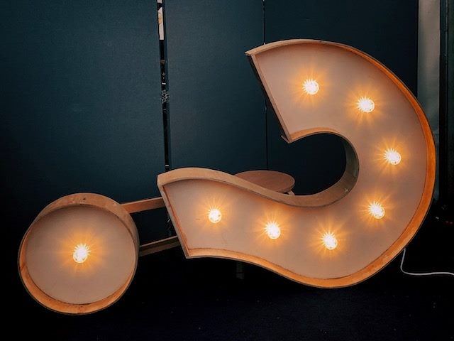 question mark neon sign