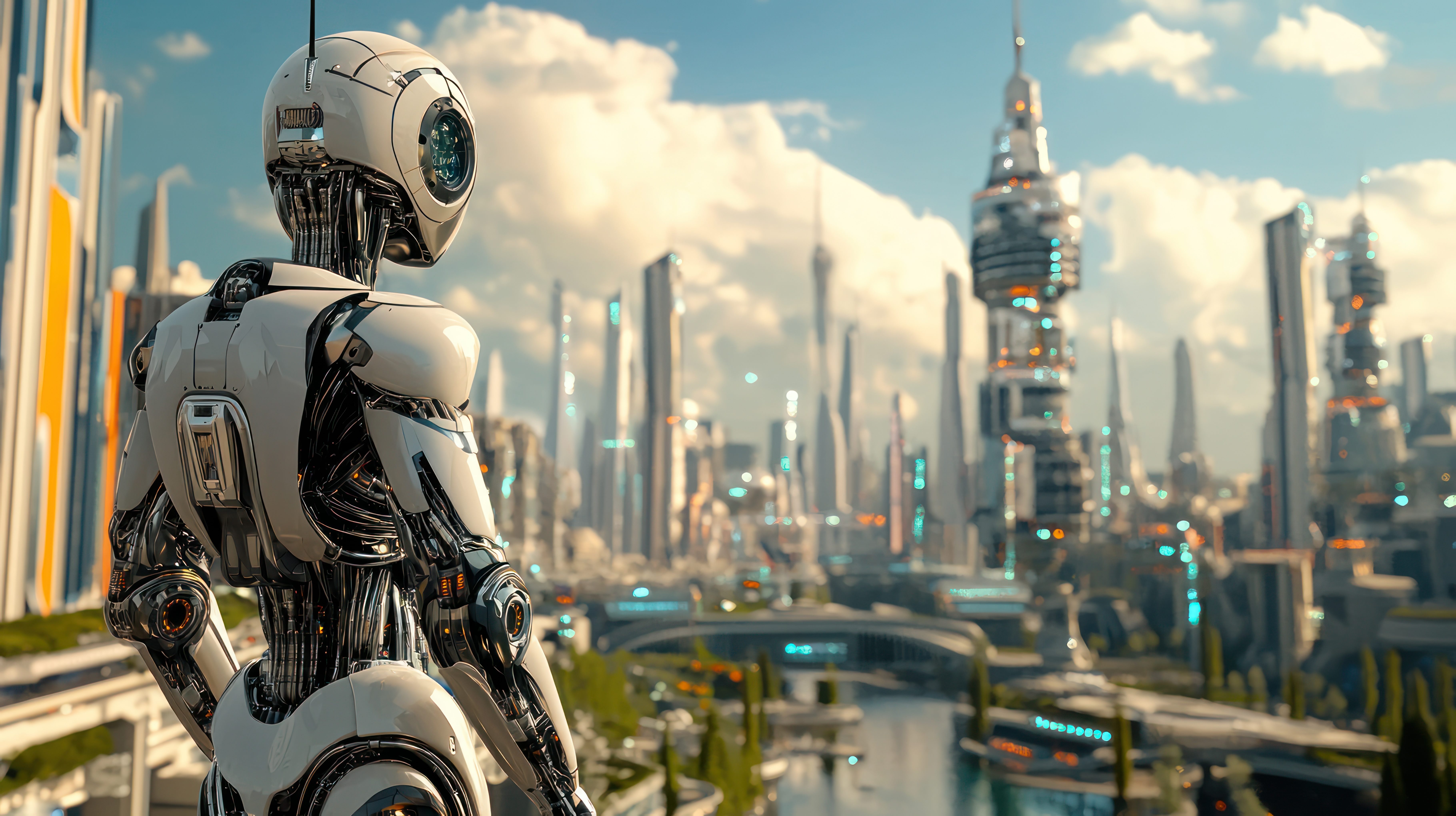 utopian city where robots and humans coexist