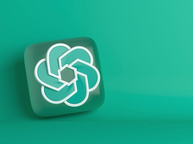 ChatGPT logo against a green backdrop.  