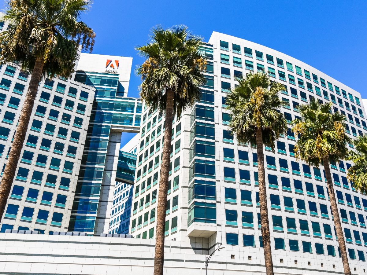 Adobe Inc. corporate headquarters in downtown San Jose, south San Francisco bay area, Silicon Valley.