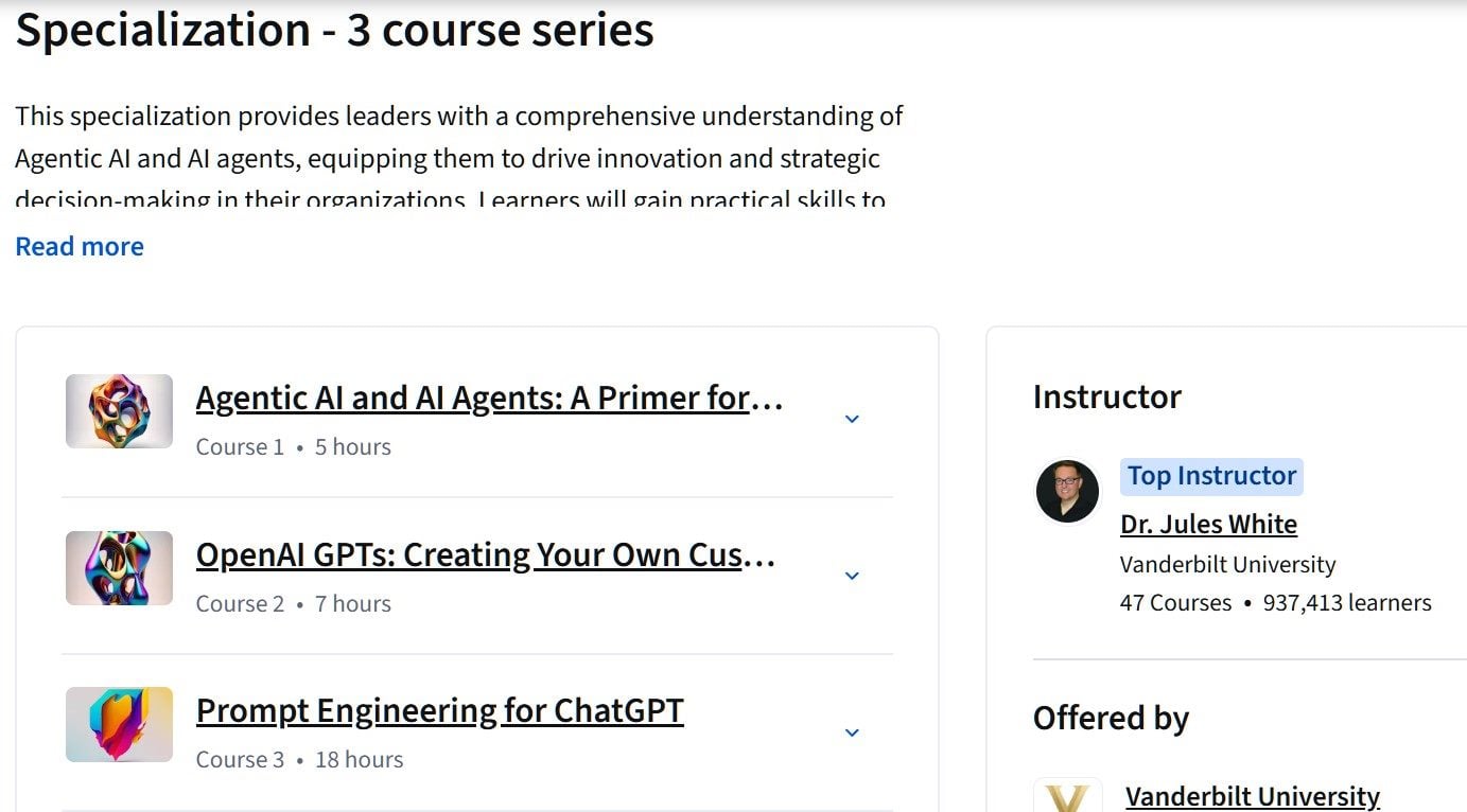 Agentic AI and AI Agents for Leaders Specialization