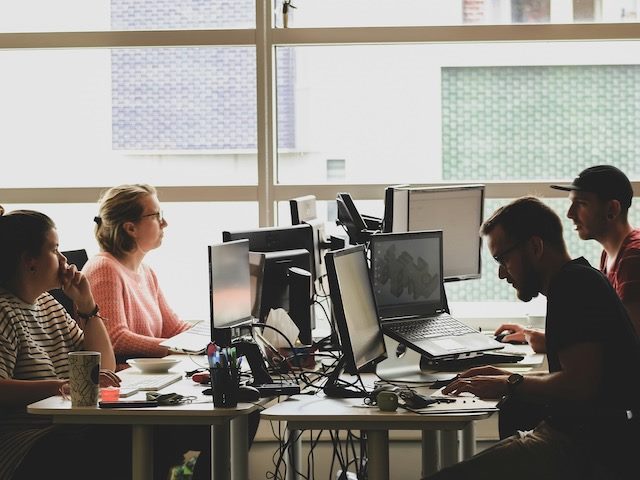 People working
