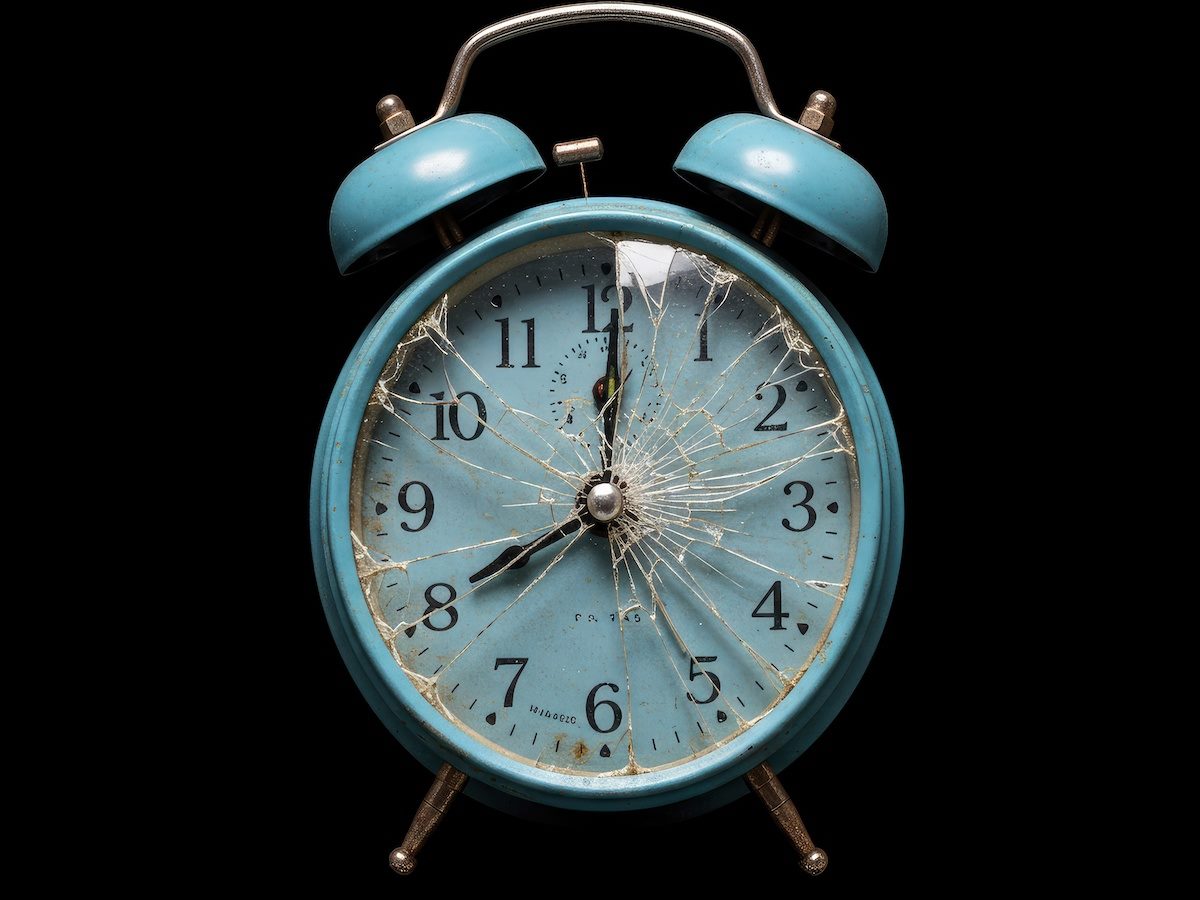 A broken alarm clock
