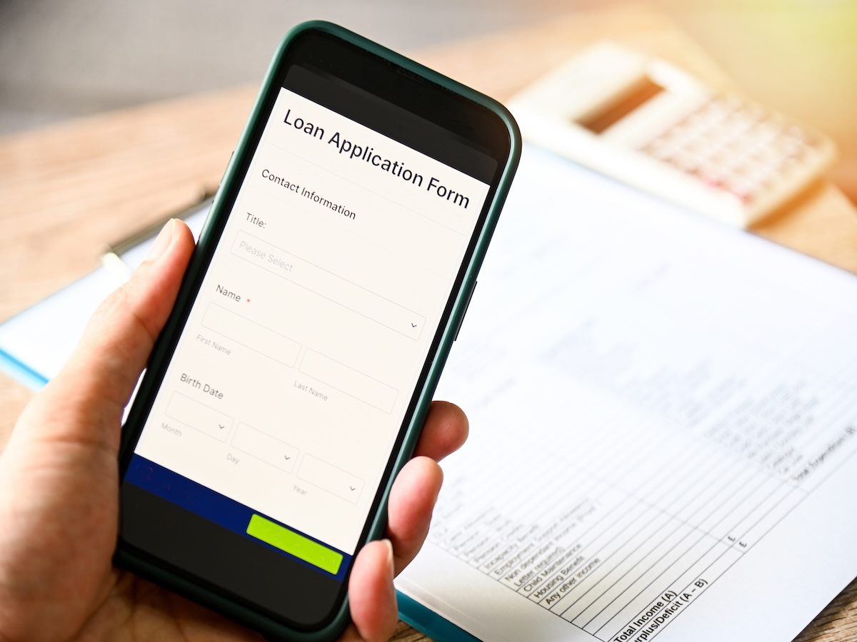 Loan Application Form on smartphone