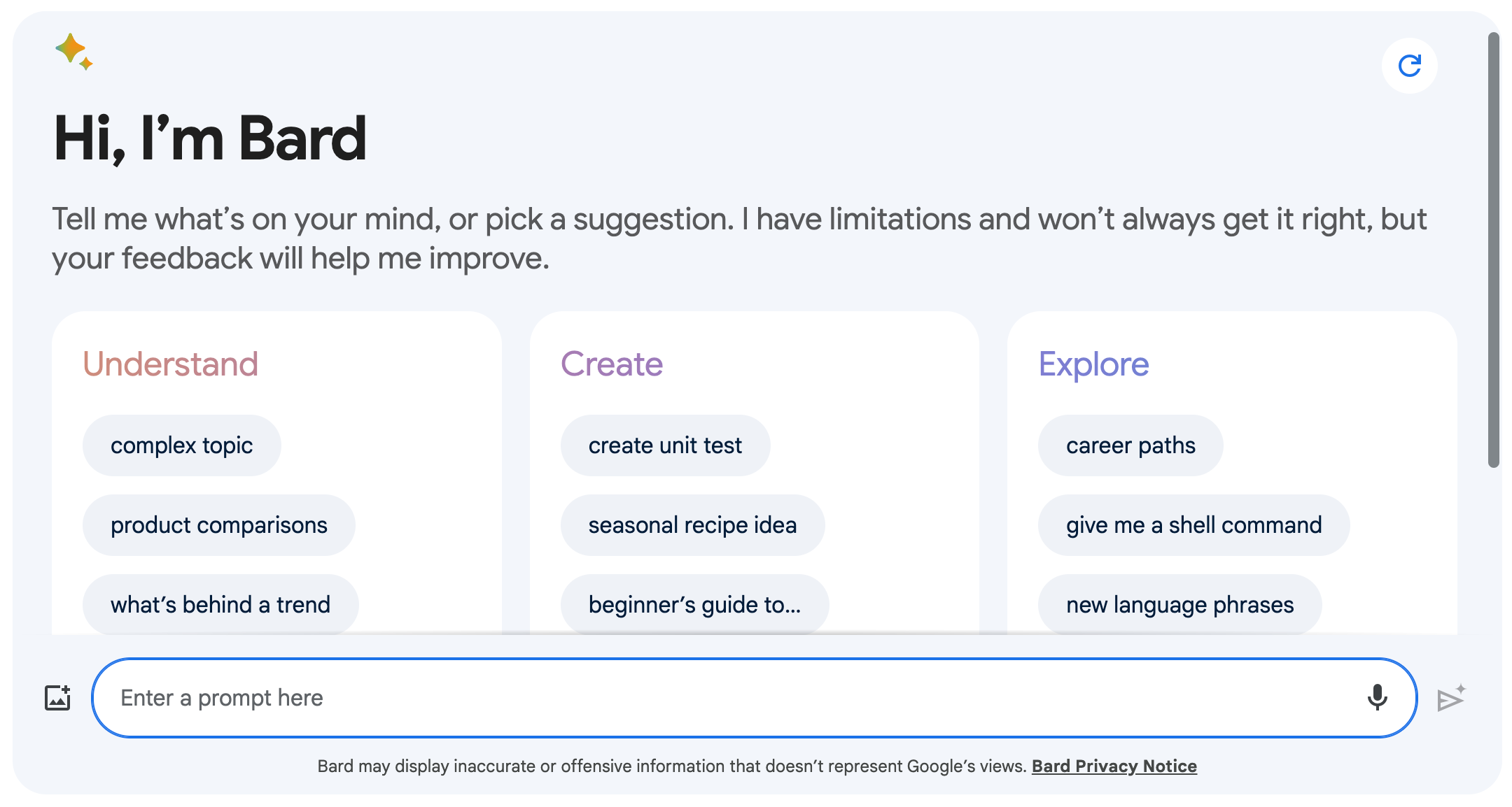 Google Bard, a generative AI model.