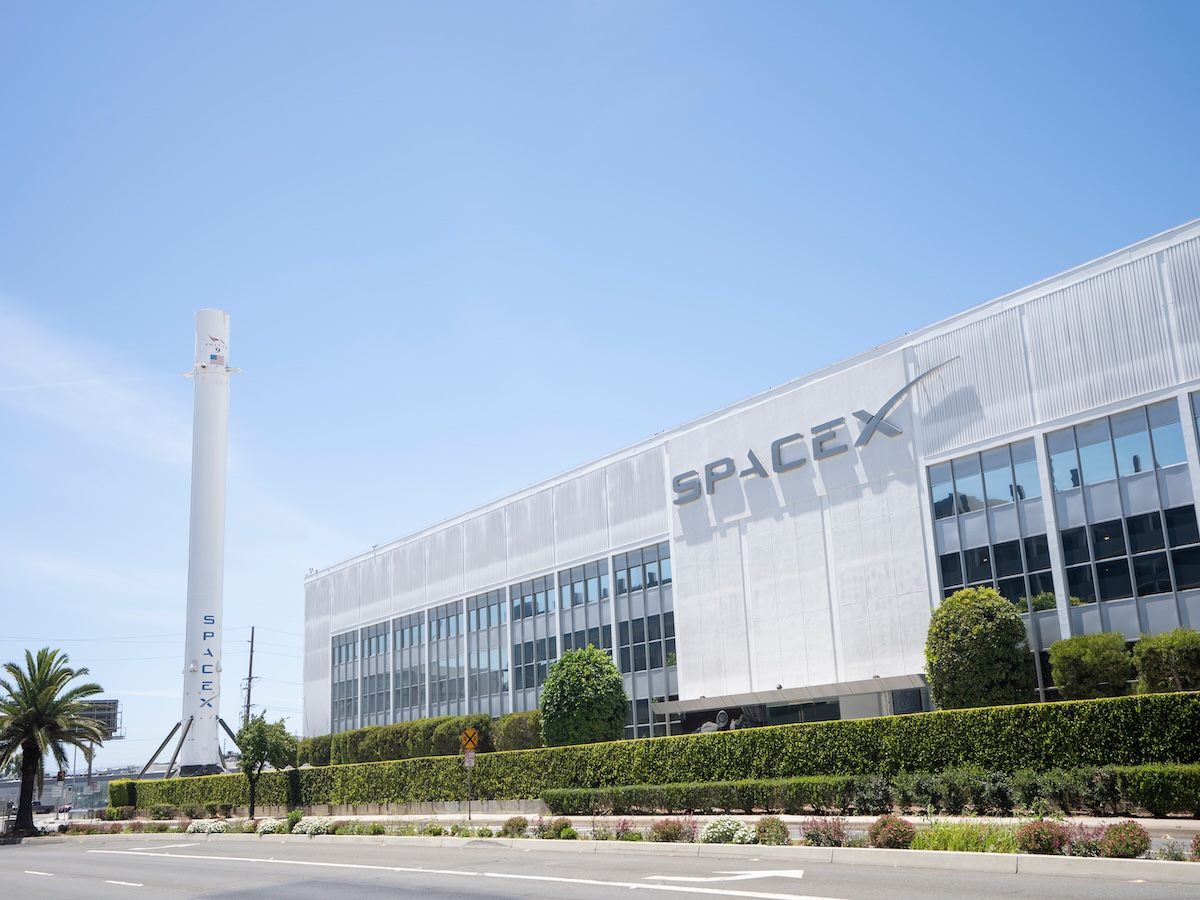 Exterior view of the SpaceX headquarters