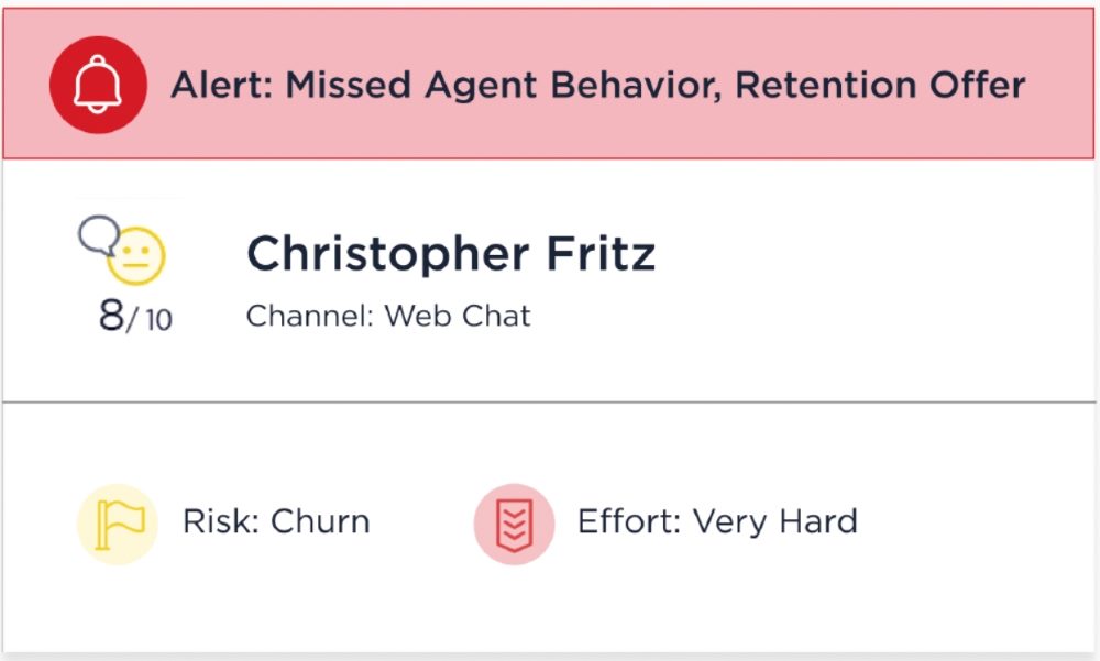 Screenshot of an example of Medallia Text Analytics in action