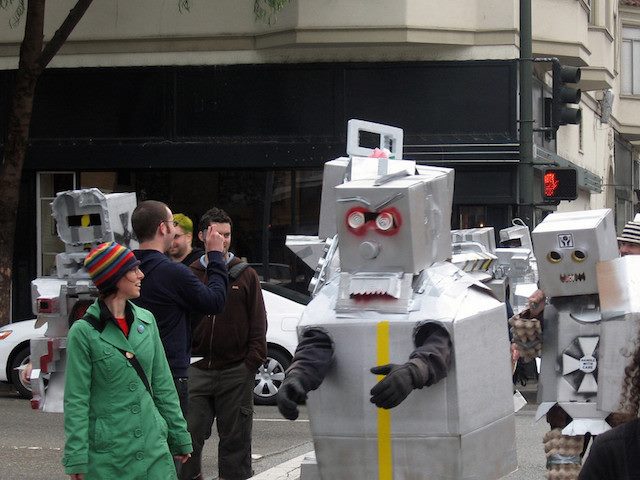 robots walking in San Francisco