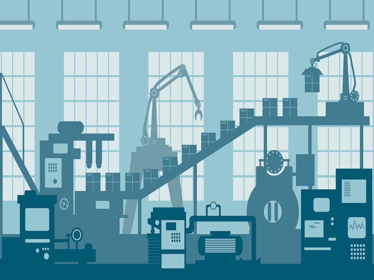 Factory line in an industrial plant