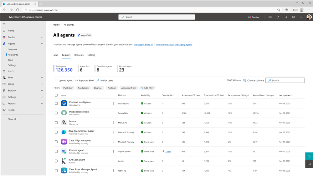 Microsoft Agent 365 Registry