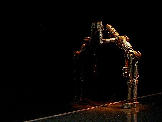sad robot needs a break