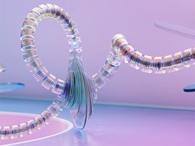 A digital illustration resembling the idea of data moving through a coiled wire