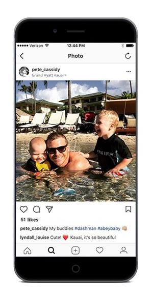 Instagram photo of Cassidy family vacation in Hawaii