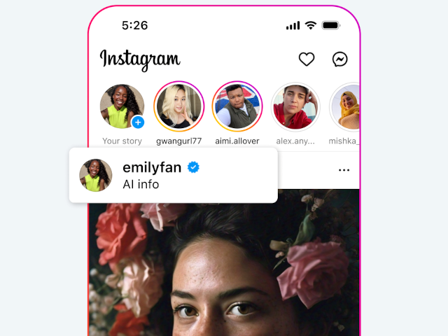 The AI Info label in the Instagram interface.