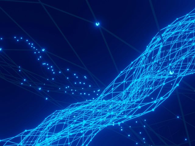 An abstract rendering of an AI neural network.