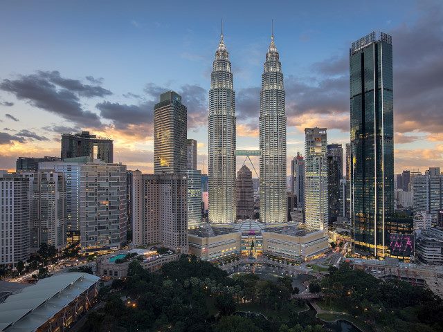 Part of the Kuala Lumpur, Malaysia skyline.