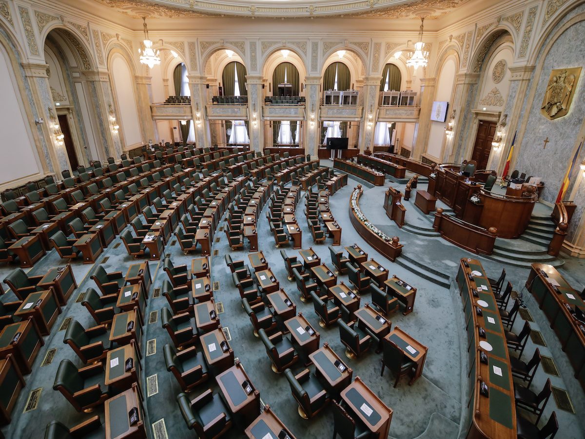 The Senate Hall inside the Palace of Parliament