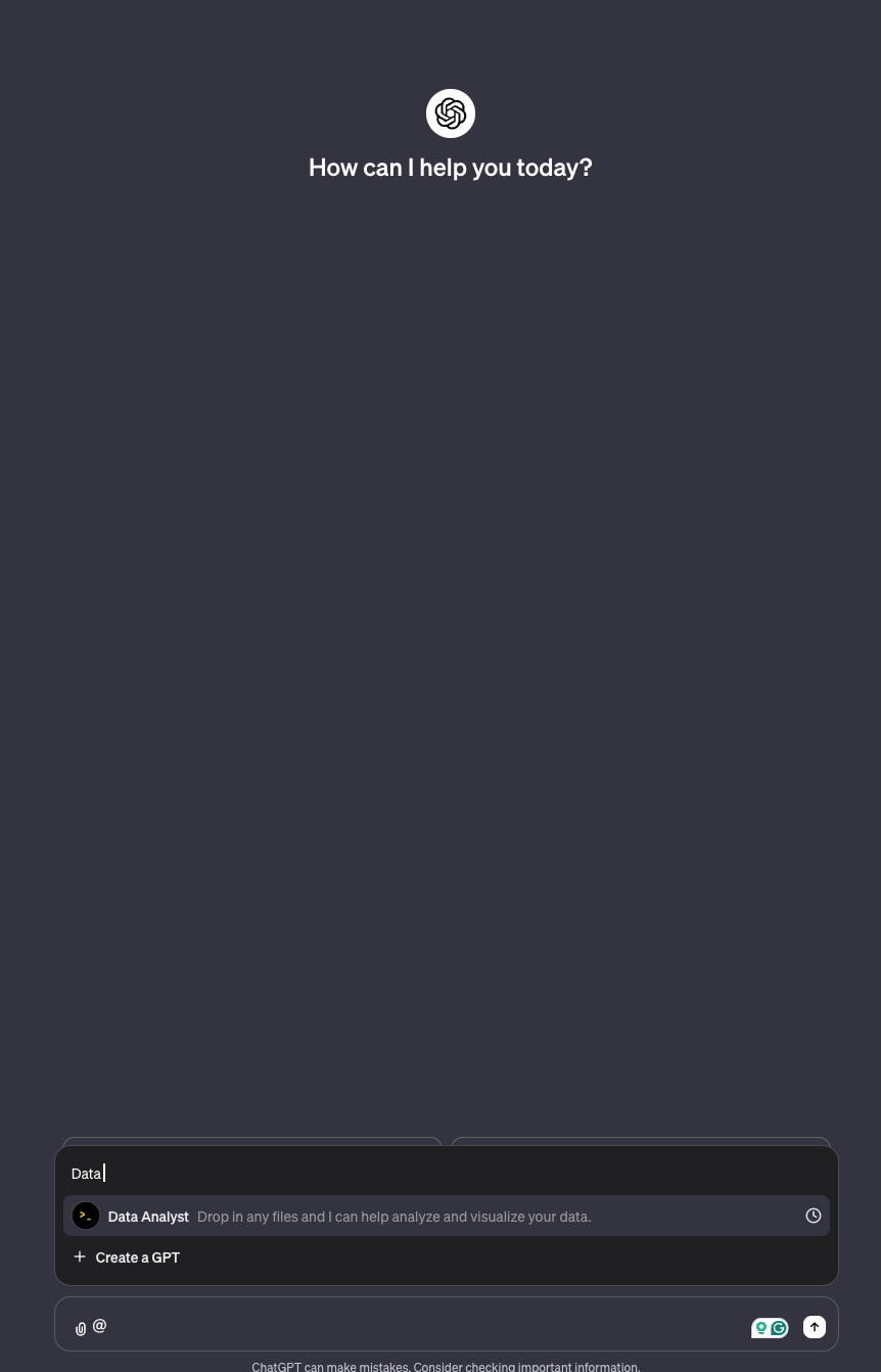 ChatGPT GPT Mentions Menu 1 screenshot