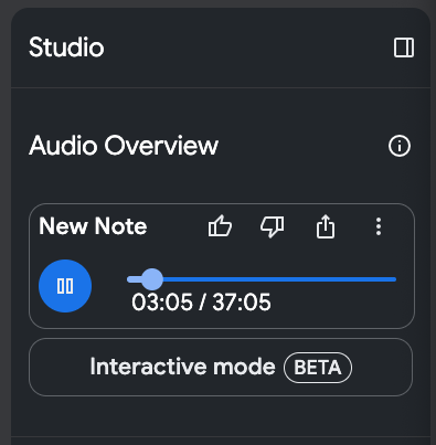 Audio Overview produces a podcast-quality audio